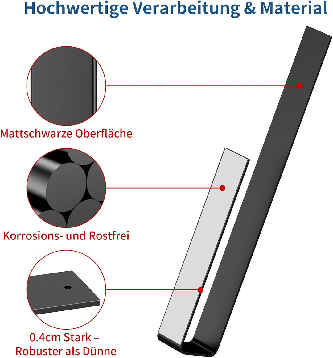 Handtuchhalter Ohne Bohren Schwarz, BETHOM 40CM Handtuchstange, Badezimmer Handtuchhalter Selbstkleb