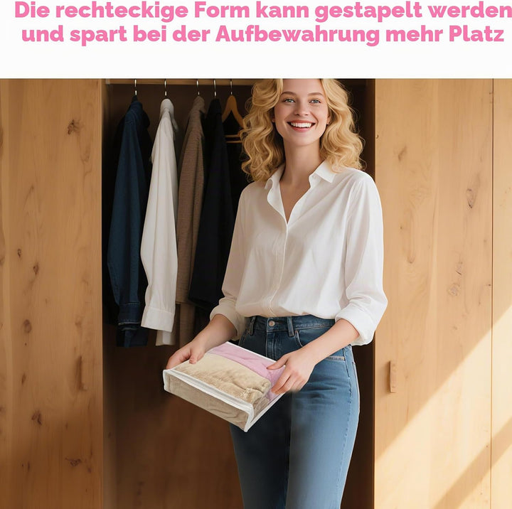 20 Pack Klare Vinyl-Kleideraufbewahrungstaschen mit Reissverschluss,26 x 26 x 6 cm,Faltbare Plastiks