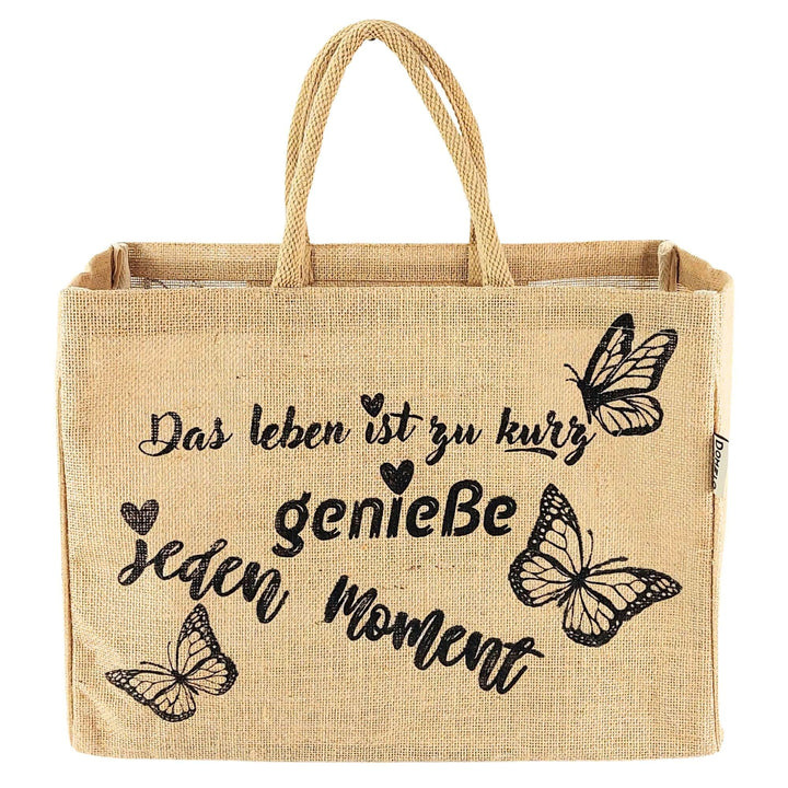 Domelo Einkaufskörbe. Bedruckte Einkaufstasche. Jute Tasche gross. Korbtasche, wasserabweisenden Str