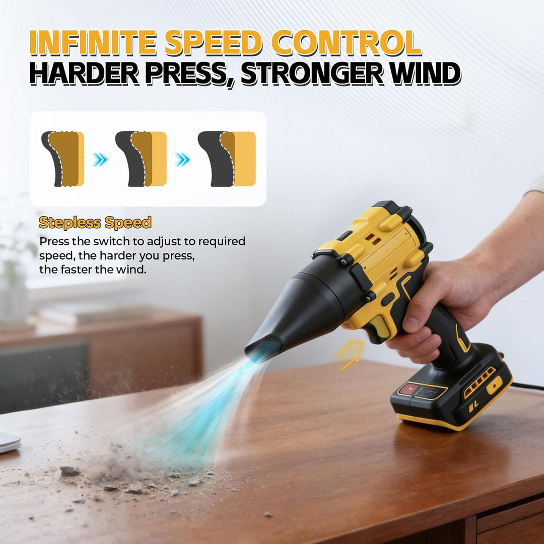 Akku-Staubwedelgebläse für Dewalt 18V 20V Akku, 2-in-1 Handstaubsauger und Akku-Laubbläser, 85000 U/