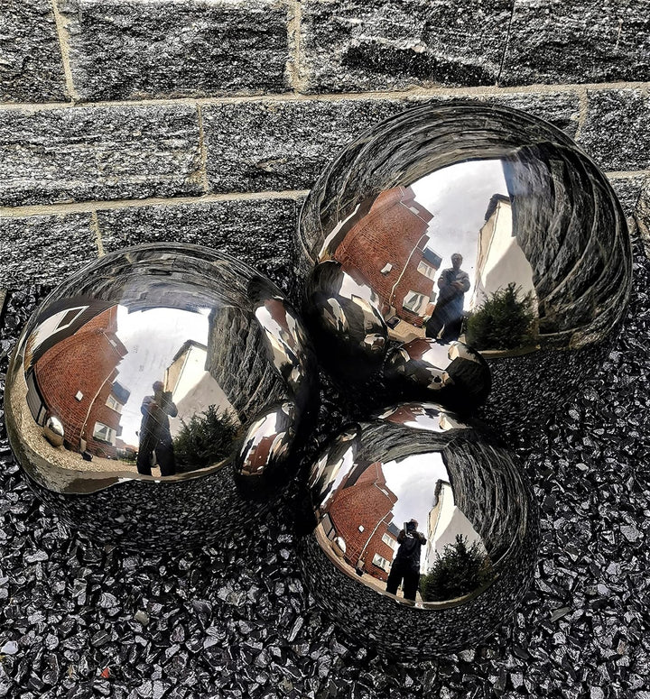 Dekokugel aus Edelstahl 40 cm Edelstahl Schwarz poliert Dekorationskugel Edelstahlkugel