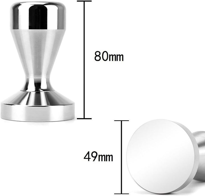 Kaffeestampfer 49 mm Espresso-Stampfer Durchmesser Edelstahl Barista Espresso Bohnenpresse Silber