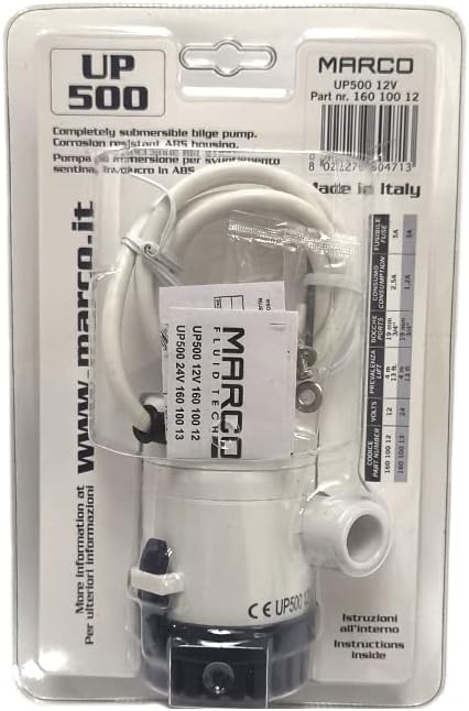 MARCO Lenzpumpe UP500 12V 32 l/min, Bilge-Pumpe in Italien hergestellt