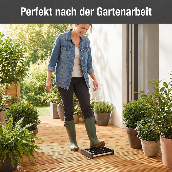 Entrando Schuhabstreifer für aussen - kräftige und robuste Bürsten - pflegeleicht, rutschfest - Fuss