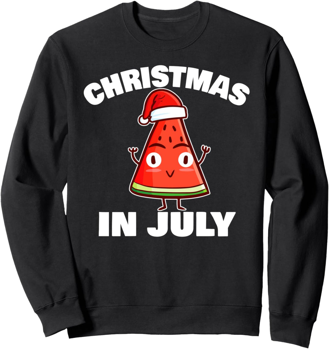 Watermelon Christmas In July Christmas Tree Summer Christmas Sweatshirt