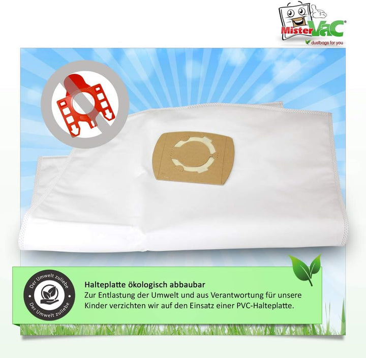 MisterVac | 10 Staubsaugerbeutel Prof. kompatibel mit FLEX VC 21 L MC Nass Trockensauger Prof.