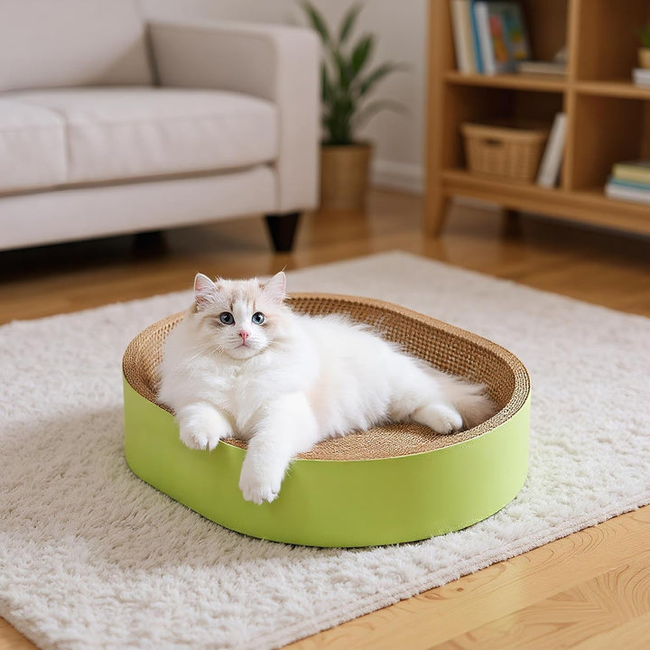 Katzenkratzerbrett, Oval Cat Scratch Bowl Bowl Nest, Katzenkarton Kratzer, Möbelschutzkrampfnest, Ca