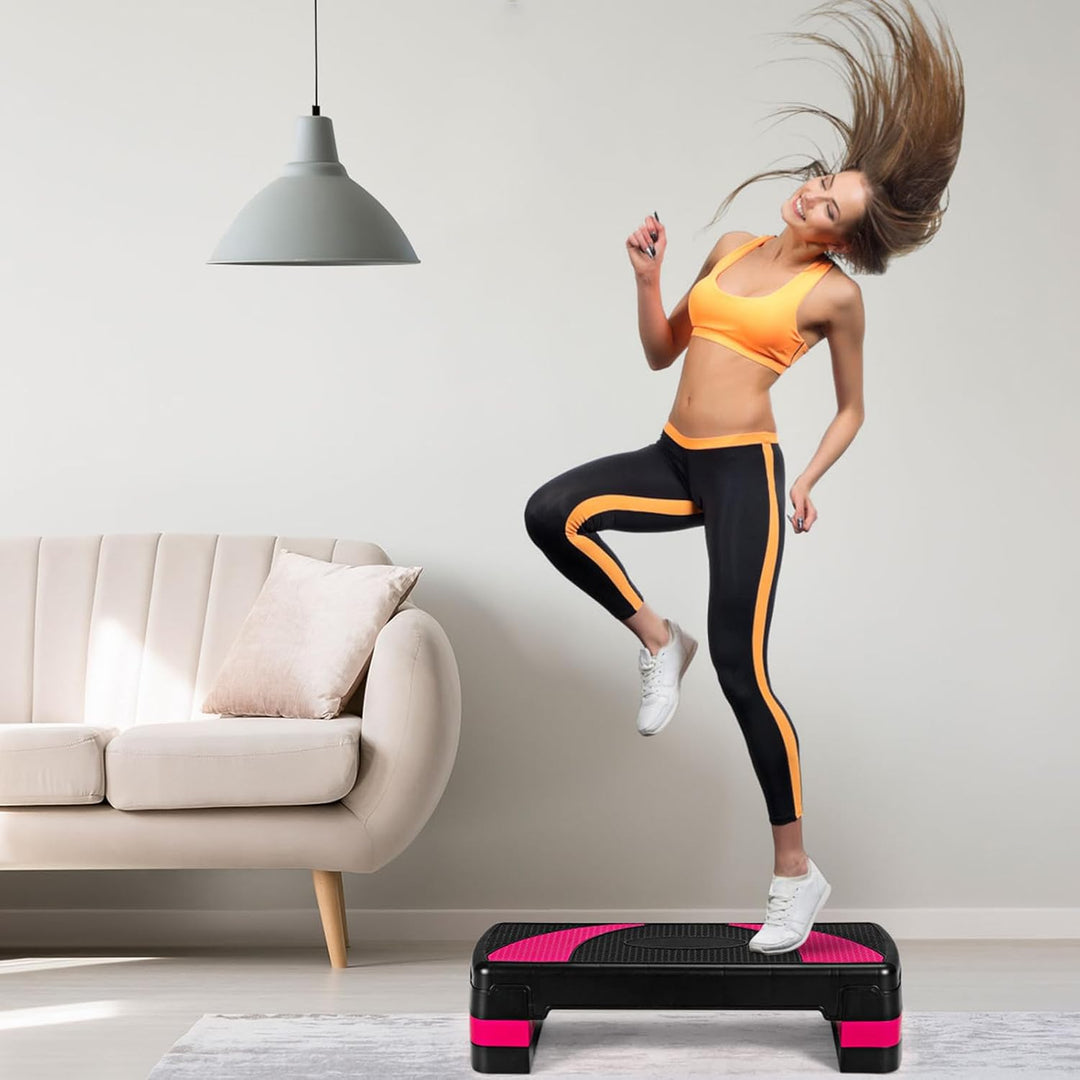 KOMFOTTEU Stepbrett Fitness Stepper, Aerobic Steppboard 10/15/21 cm Höhenverstellbar, Step Bench Tra