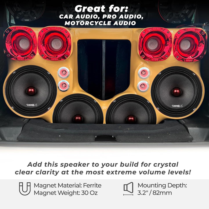 DS18 Car Midrange Speaker 8" Inch 600w Watt 8Ohm Bass Loudspeaker PRO-X8.4BM Bullet 4 Ohm 20,3 cm, B