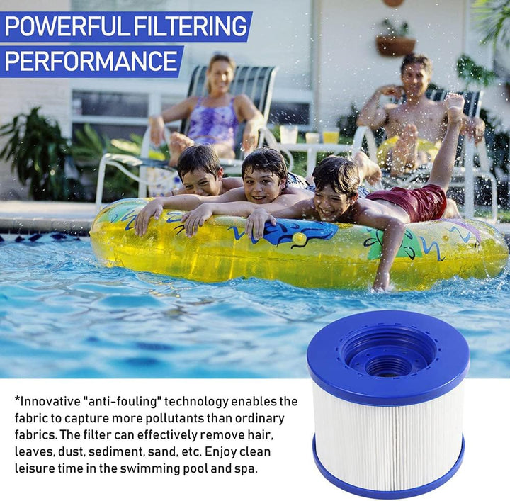 WuYan 4 Stück Schwimmbadfilter Doppelpack Ersatz Hot Tube Water Health Wave Spa104mm PET + Vlies Kom