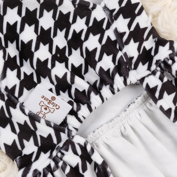 CuteBone Houndstooth Hundekleid samt Rollkragenpullover Welpenrock Kostüm Haustier Outfit Katzenklei