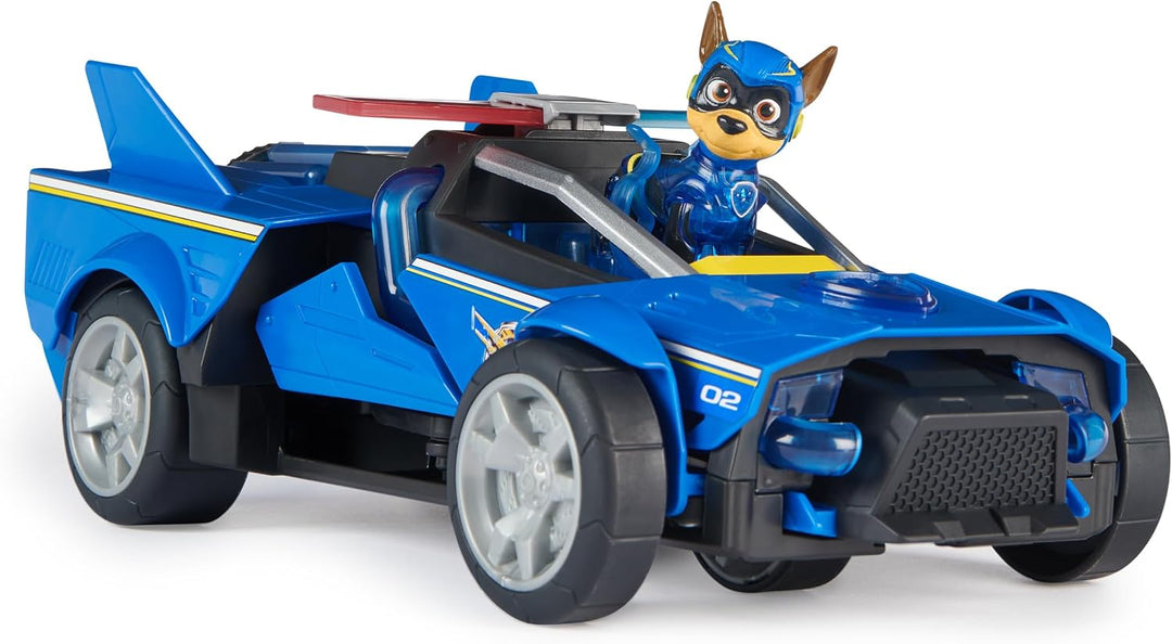 Paw Patrol: Der Mighty Kinofilm, 40cm langes Chase Deluxe Superhelden-Raketenfahrzeug inkl. Chase Fi