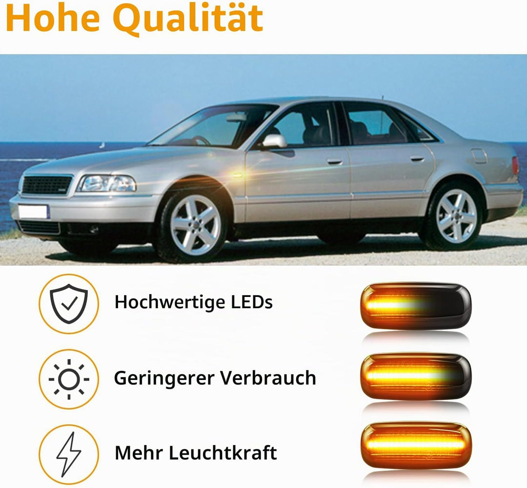 TECTICO Seitenblinker Seitenmarkierungsleuchter Lichtblinker Blinker Kompatibel mit Audi A3 S3 8L 20