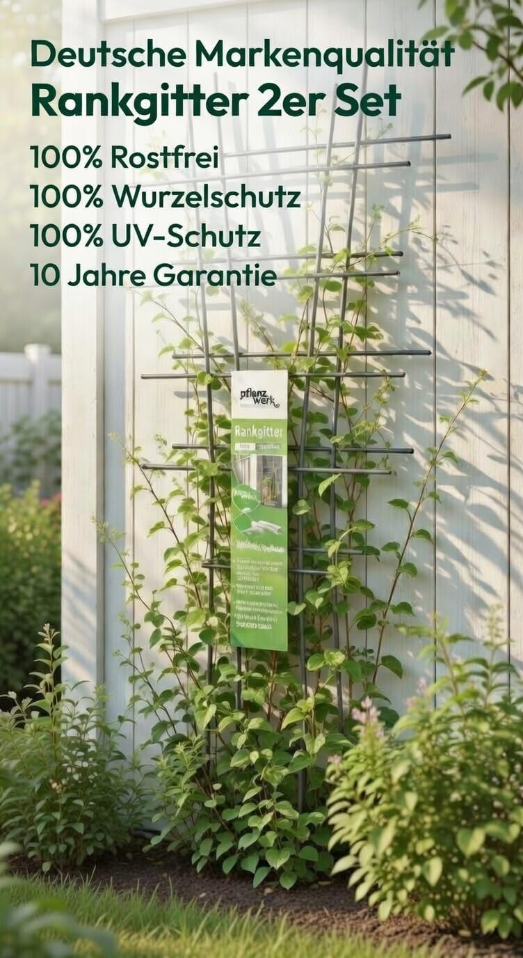 Pflanzwerk Pflanzkübel Rankgitter - 2 Stück - 78x35cm Pflanzen Rankhilfe Blumen Rosen Kletterhilfe 1