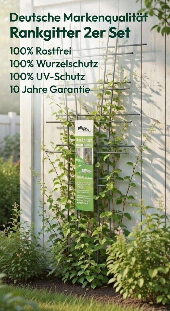 Pflanzwerk Pflanzkübel Rankgitter - 2 Stück - 78x35cm Pflanzen Rankhilfe Blumen Rosen Kletterhilfe 1
