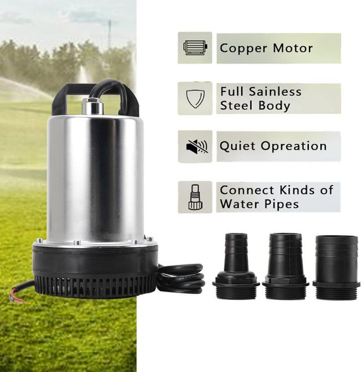 Tauchpumpe 12V Schmutzwasserpumpe Entwässerungspumpe 160W 6000L/h Förderpumpe Schmutzwasserpumpe Bru