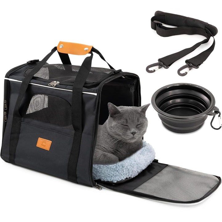 Haustier-Tragetasche für Katzen & kleine Hunde - Leichte, atmungsaktive Haustier-Reisetasche mit Net