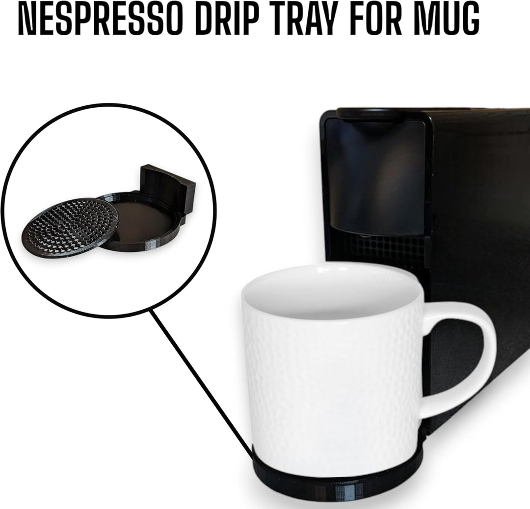 Mini Abtropfschale kompatibel mit Nespresso Essenza für Tasse und grosse Kaffeetasse (Schwarz), Schw