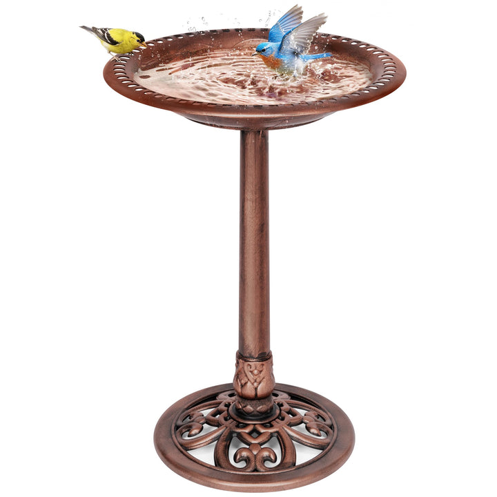 VIVOHOME Vogeltränke 71cm hoch Polyresin leicht antike Optik für Aussenbereich Antike Bronze, Antike