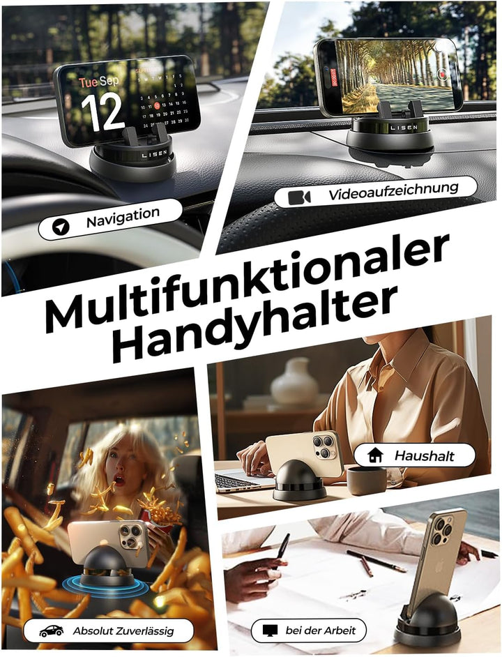 LISEN Handyhalterung Auto Handyhalterung 360° [ 2024 Einfach zu Benutzen ] Handy Halterung Auto Arma