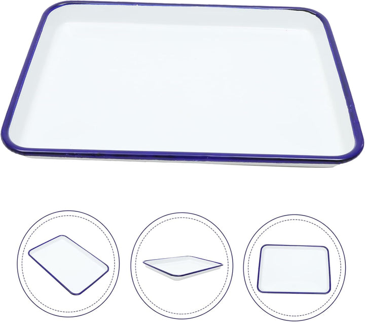BESTonZON Enamel Backblech Rechteckige Servierplatte Für Köstliches Backen Spülmaschinenfest Rostbes