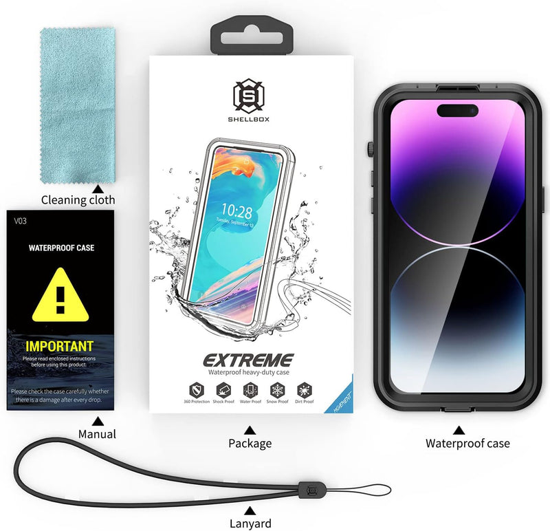 AICase für iPhone 14 Pro Wasserdicht Hülle mit MagSafe Unterstützung, (6.1") 360 Grad Schutz Outdoor