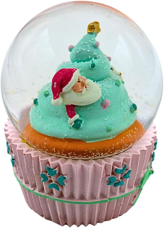 Schüttelkugel, Glaskugel Weihnachten, Weihnachtsmannkugel, Schneekugel als Weihnachtsmann mit Rentie