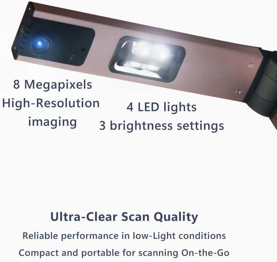 Dokumentenscanner Kamera USB 8MP: A3 Buchscanner OCR tragbar für Lehrer | Flachbett Scanner Visualiz