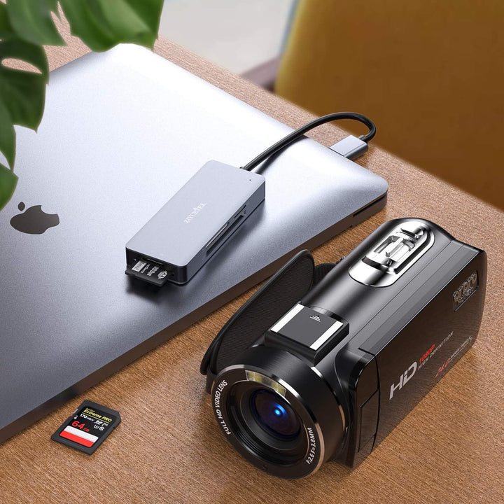 USB CF Card Reader, ZIYUETEK 5 in 1 USB 3.0 Memory Card Reader Adapter 5Gbps Read 5 Cards Simultaneo