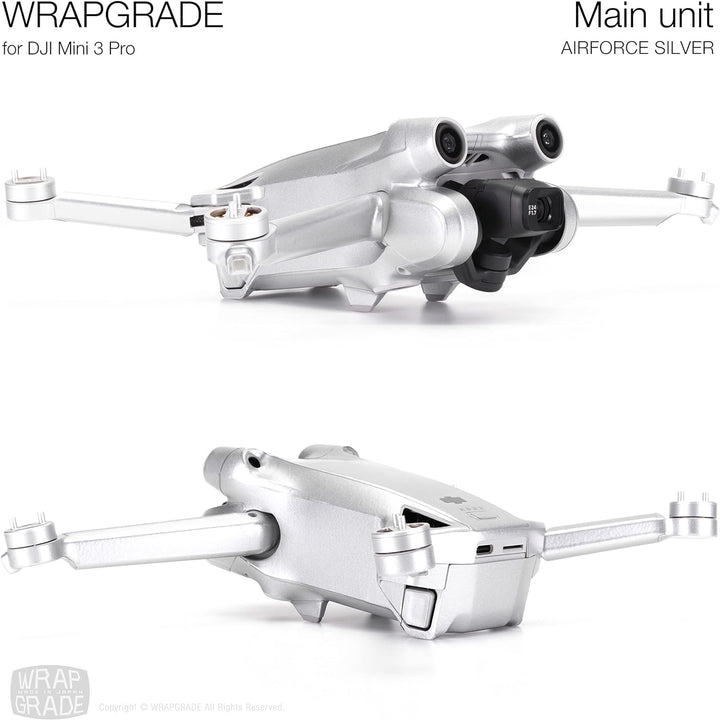 WRAPGRADE Skin Kompatibel mit DJI Mini 3 Pro (Airforce Silver), AIRFORCE SILVER