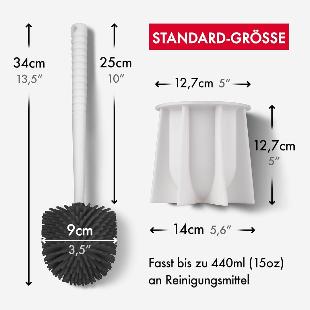 Tyroler Bright Tools Toilettenbürste antibakterielle WC-Bürste (Weiss), Weiss