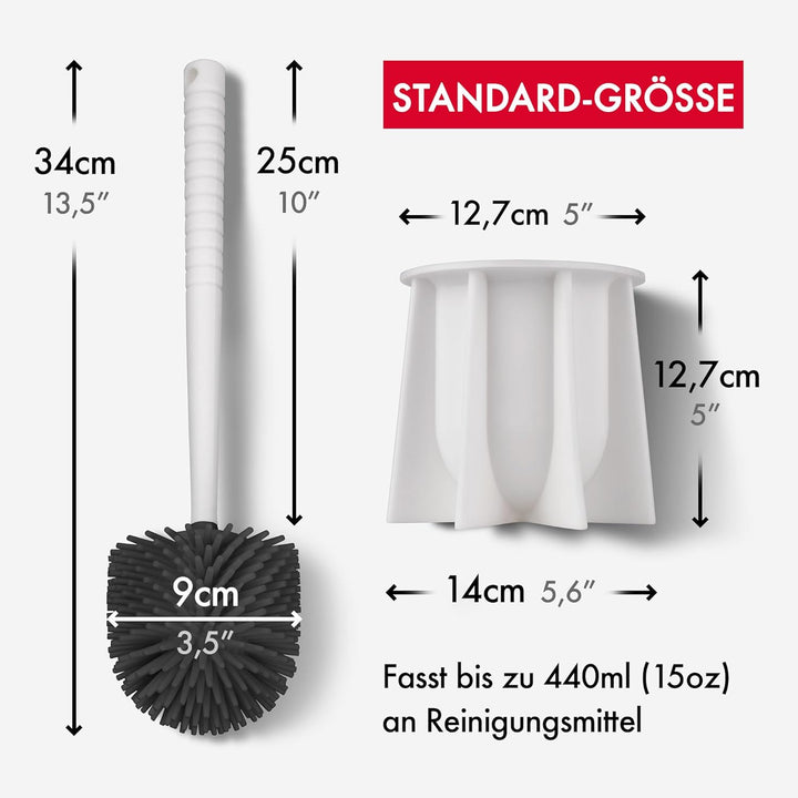 Tyroler Bright Tools Toilettenbürste antibakterielle WC-Bürste (Weiss), Weiss