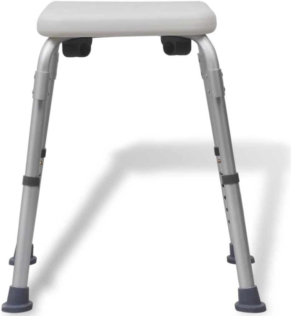 vidaXL Duschstuhl mit Arm-& Rückenlehne Aluminium Duschsitz Badestuhl Badhocker