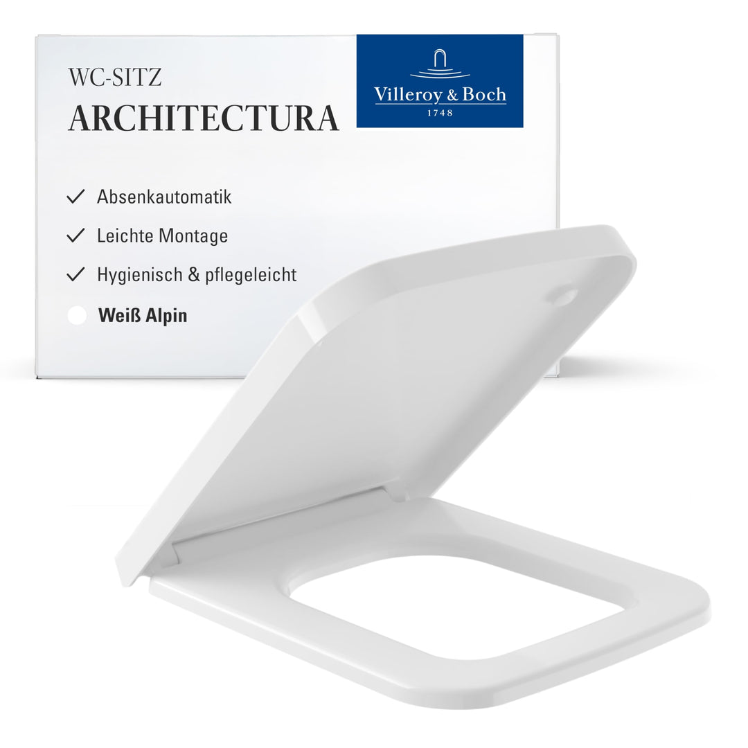 Villeroy & Boch Architectura WC-Sitz, Toilettendeckel mit Absenkautomatik, abnehmbarer Toilettensitz