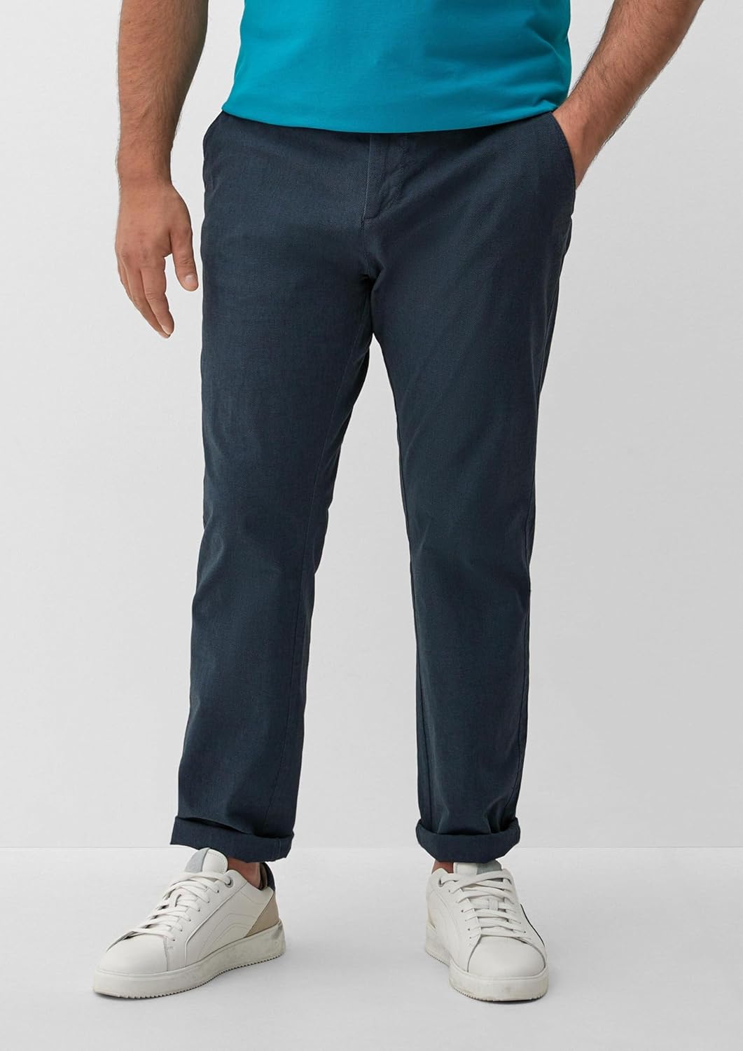 s.Oliver Regular: Chino aus Baumwollstretch 38W / 36L Blau, 38W / 36L Blau