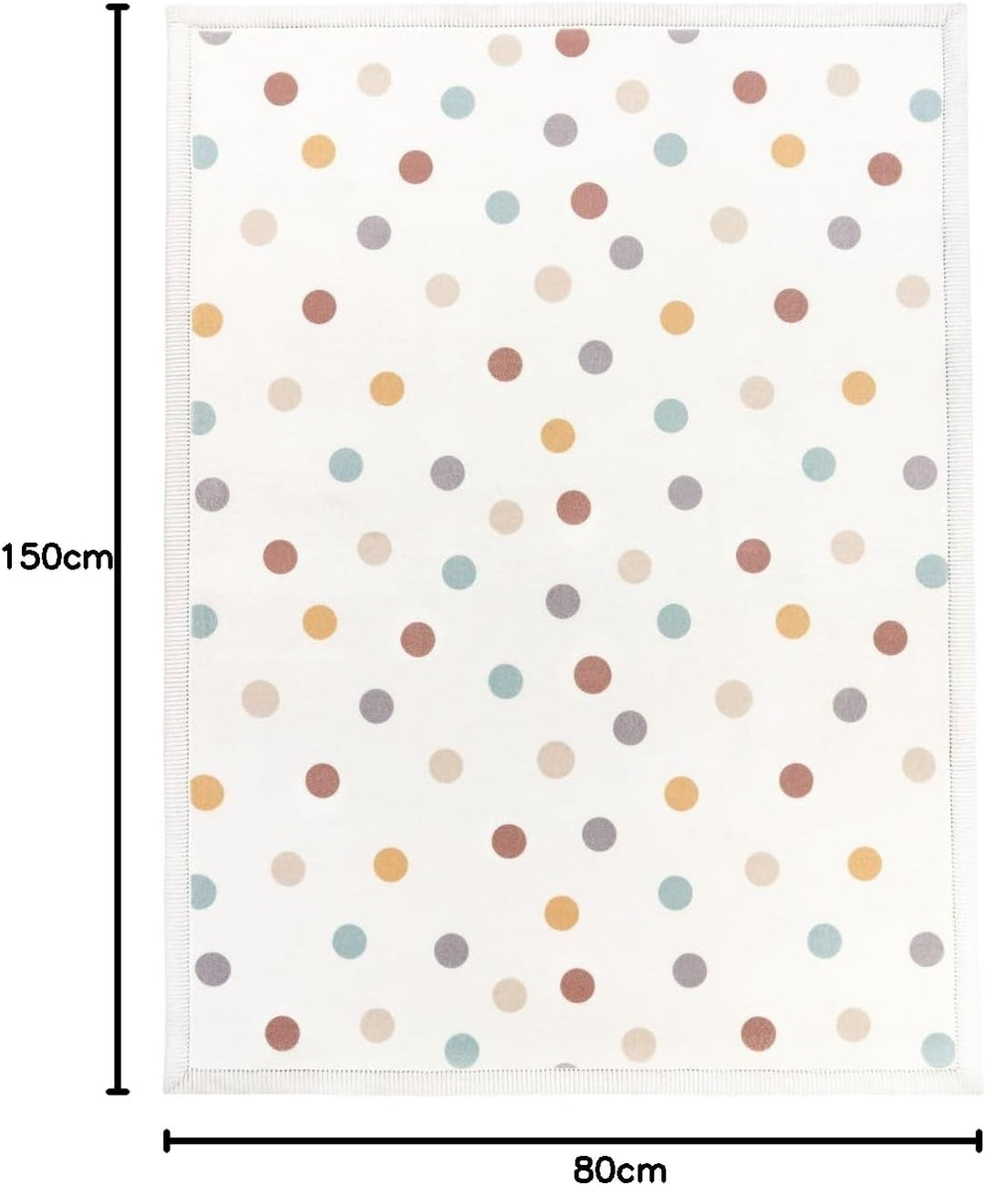 TT Home Waschbarer Teppich Krabbelmatte Babyzimmer Kinder rutschfest Flauschig Punkte, Farbe:Blau Ge