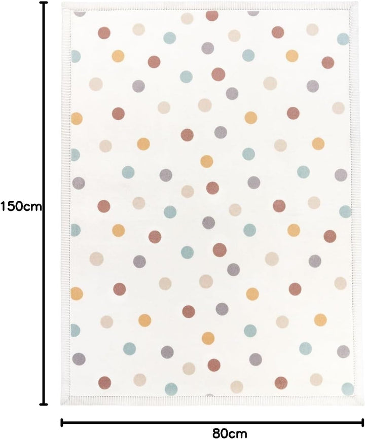 TT Home Waschbarer Teppich Krabbelmatte Babyzimmer Kinder rutschfest Flauschig Punkte, Farbe:Blau Ge