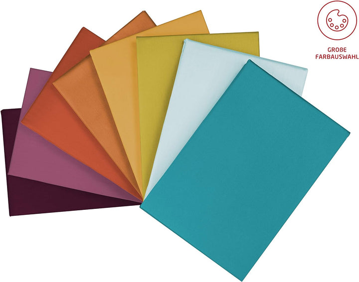 fleuresse Uni-Colours Bettwäsche-Set, Mako Satin, 100 Prozent Baumwolle, Fb. Gold, 240 x 220 cm Oran