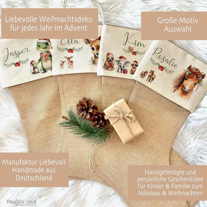Manufaktur Liebevoll I Nikolausstrumpf Nikolausstiefel personalisiert Kinder Erwachsene Weihnachtsst