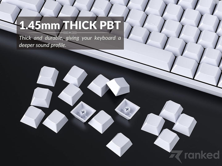 Ranked Leeres Premium-Tastenkappen-Set | 1,4 mm Dickes PBT | Cherry-Profil für Mechanische Tastatur