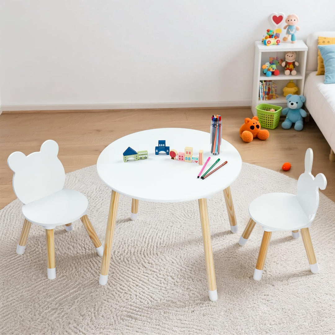 LALAHO Kindertisch mit 2 Stühle，Sitzgruppe Kinder，Kinder Schreibtisch/Maltisch für，Spieltisch，mit Ki