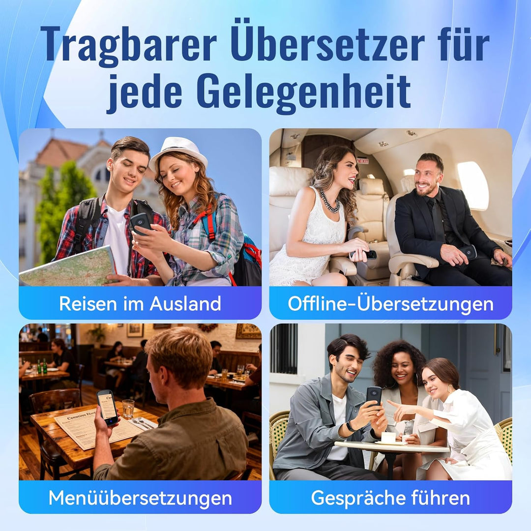 SKARA Sprachübersetzer Gerät ohne Internet, Echtzeit Übersetzer mit Sprachausgabe, 137 Sprachen & Ak