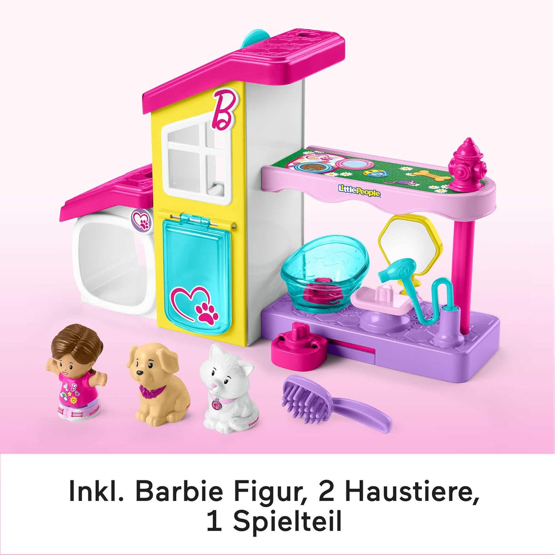 Little People Barbie-Spielset für Kleinkinder mit Musik und Geräuschen, 2 Ebenen und 4 Teilen, Tiers