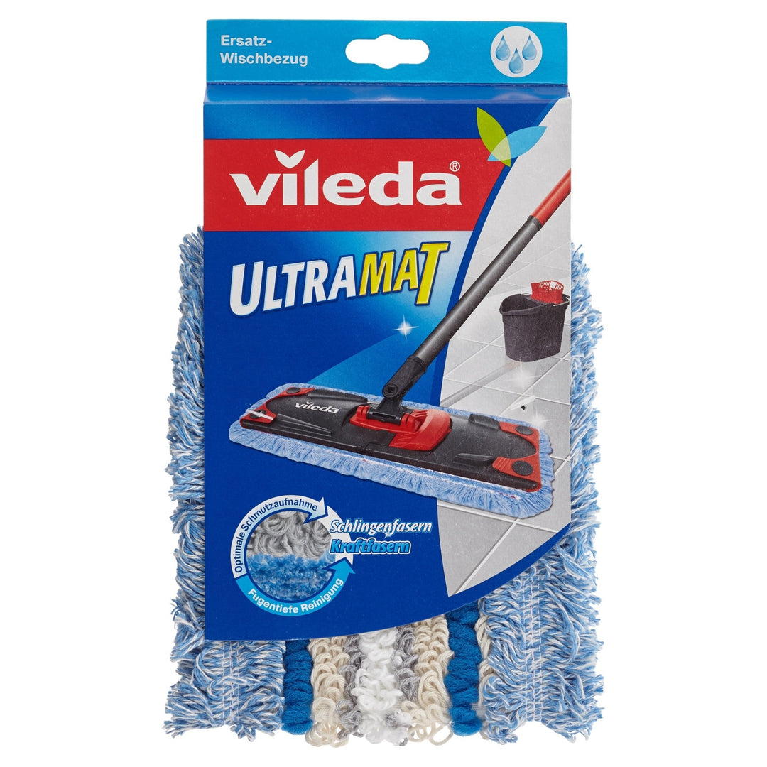 Vileda extrafeucht Ultramat Bodenwischer Ersatzbezug, 1er Pack Ultramat Weiss-blau-grau 0.12 kg, Ult
