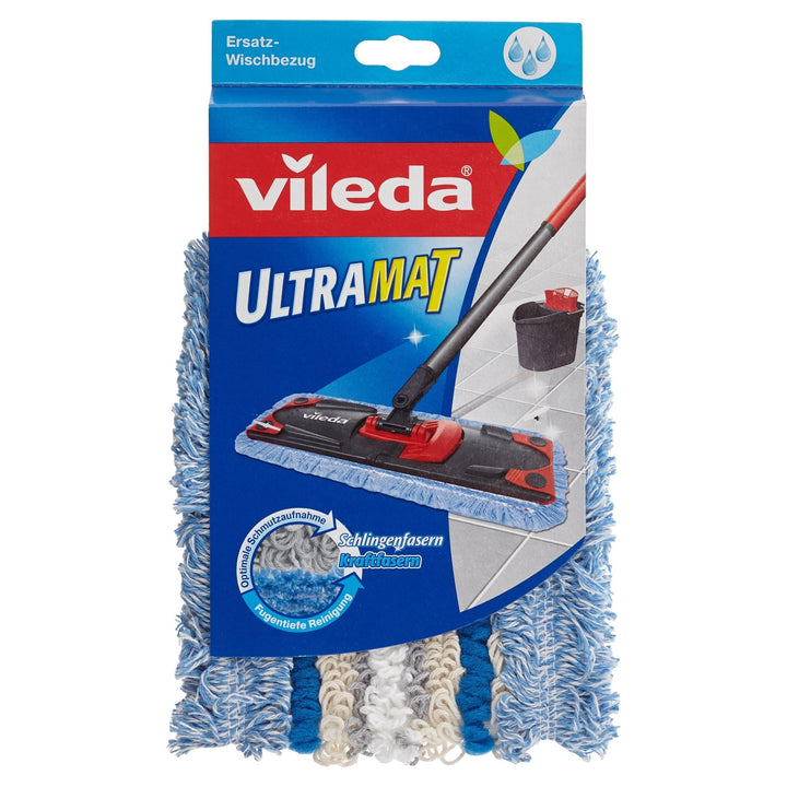 Vileda extrafeucht Ultramat Bodenwischer Ersatzbezug, 1er Pack Ultramat Weiss-blau-grau 0.12 kg, Ult