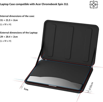 Smatree Laptop Tasche Kompatibel mit 11,6 Zoll Acer Chromebook Spin 311, HP Chromebook 11,6 Zoll, Ha