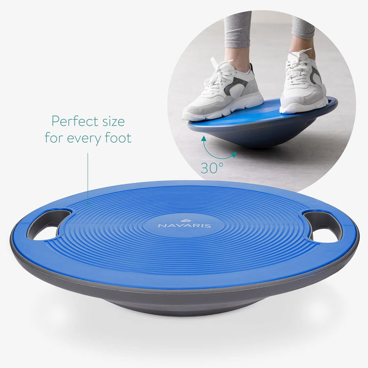 Navaris Balance Board mit Griff - Therapie Kreisel Wackelbrett - Fitness Reha Balance Kraft Training