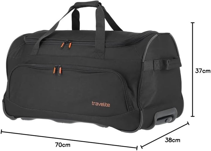 Travelite 2-Rad Trolley Reisetasche Gr. L mit Dehnfalte, Gepäck Serie Basics & 2-Rad Trolley Reiseta