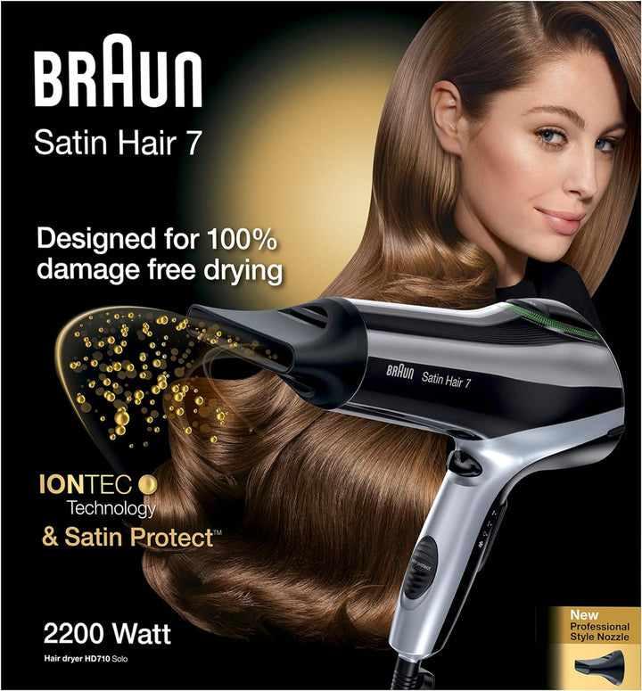 Braun Satin Hair 7 Haartrockner, professioneller Föhn mit IonTec und Satin Protect Technologie, HD71