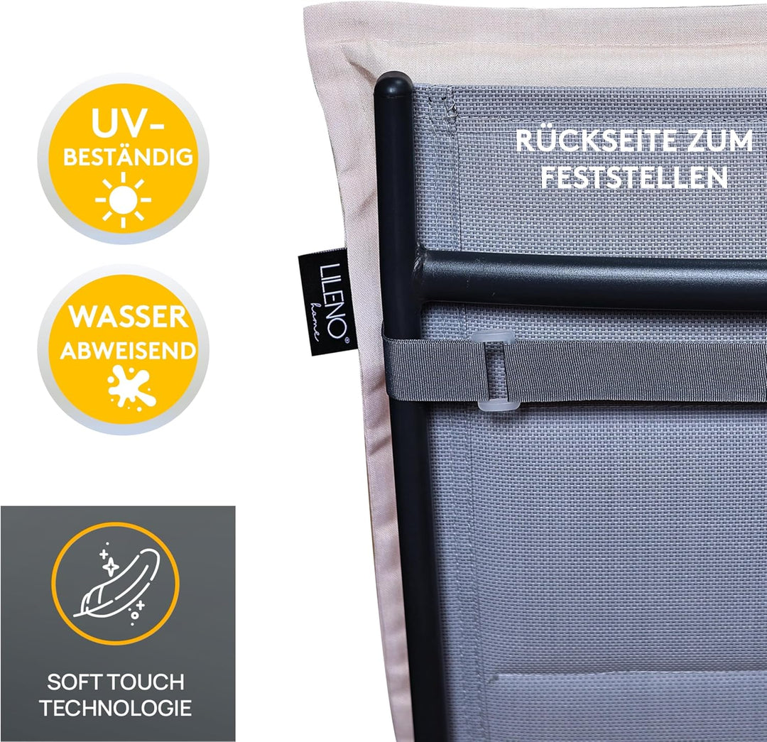 LILENO HOME Gartenstuhl Auflagen [1er Set - Niedriglehner] in Pfirsich - Bequeme Liegen als Sitzaufl
